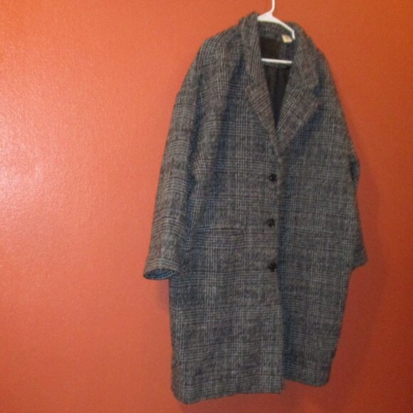 Levi Woman X Large Black Gray Button Down Side Pockets Long Sleeve Pea Coat - Picture 2 of 7